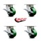 Service Caster 4 Inch Kingpinless Green Poly on Steel Wheel Swivel Caster Set with Brakes SCC SCC-KP30S420-PUR-GB-SLB-4 - alternate 3